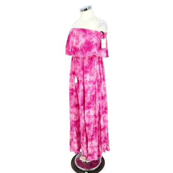 Japna Pink Tie-Dye Strapless Maxi Dress Size Medium NWT - Picture 4 of 14